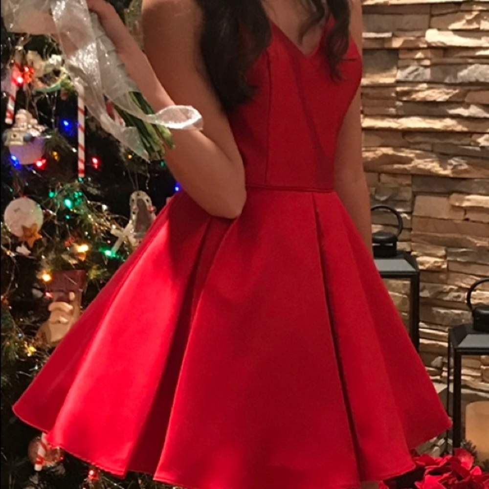 Red Satin Alyce Homecoming Dres